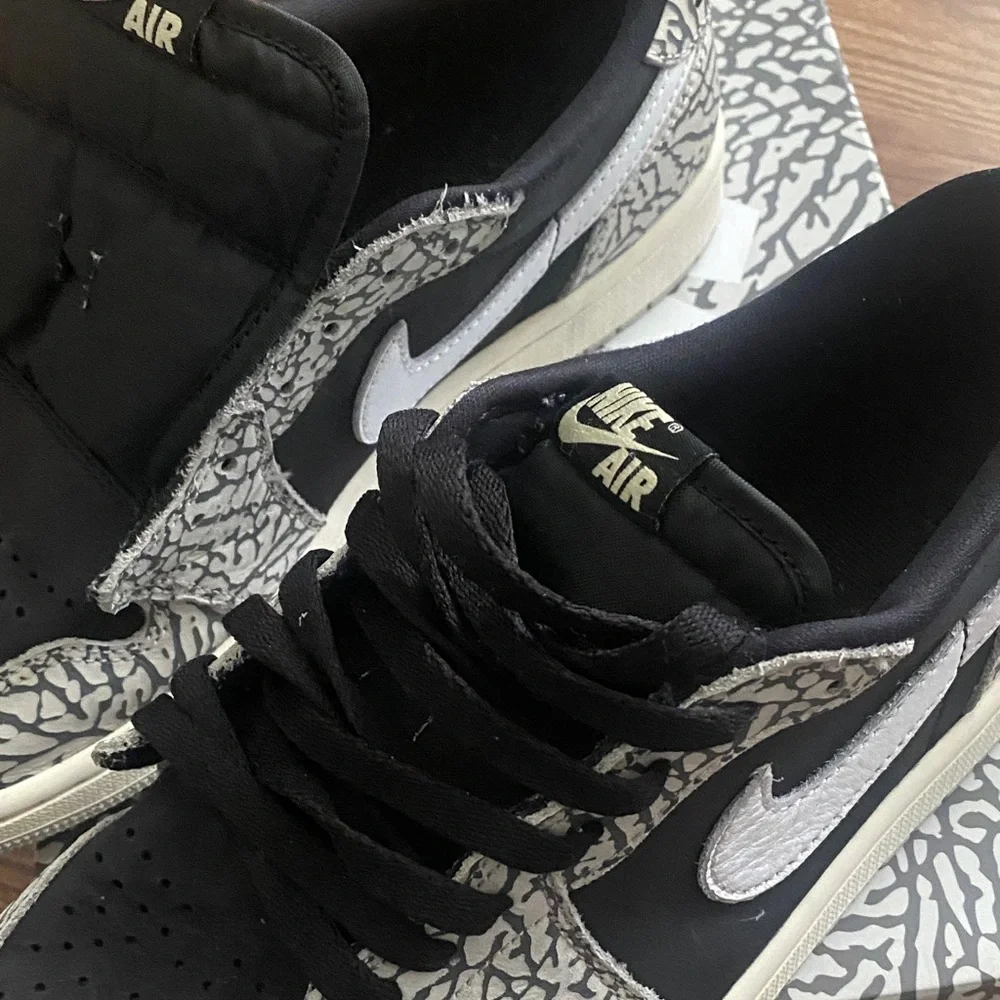Nike Air Jordan 1 Low Elephant Print - Black, Gray & White